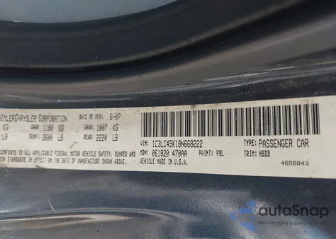 2008 Chrysler Sebring Lx из США, поврежденный, VIN 1C3LC45K18N668222